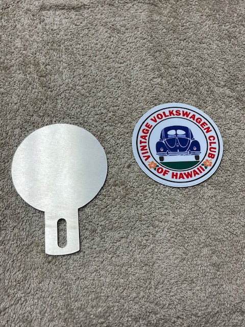 3" Round Blank License Topper Plate